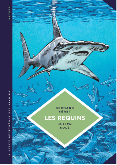 Couverture de la BD sur les requins, dans la collection "la petite bédéthèque"